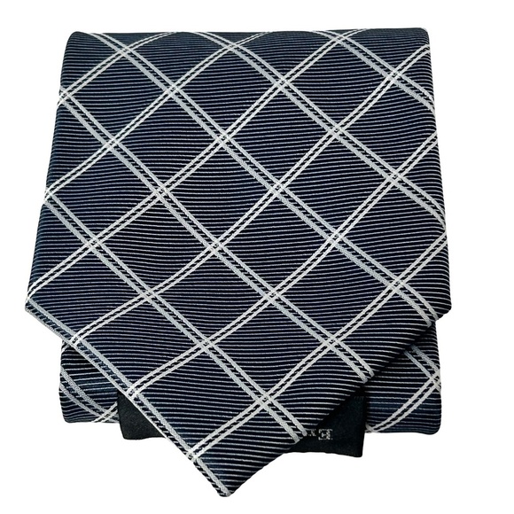 Ermenegildo Zegna Luxury Necktie Tie 100% Silk Criss Cross Pattern Vintage EUC - Picture 4 of 10